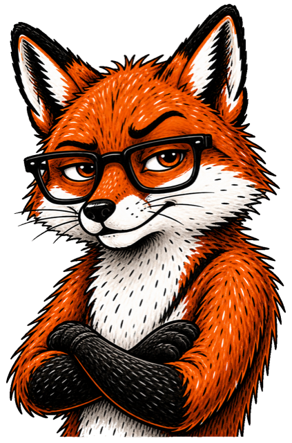 Terry the fox, looking skeptical